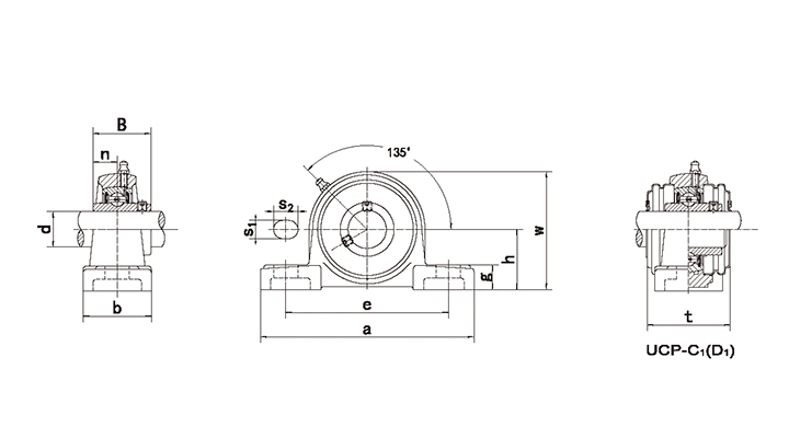 Customized Plastic Pillow Block Bearing Plucp214 Plastic Housing Agricultural Bearing for Equipment Parts