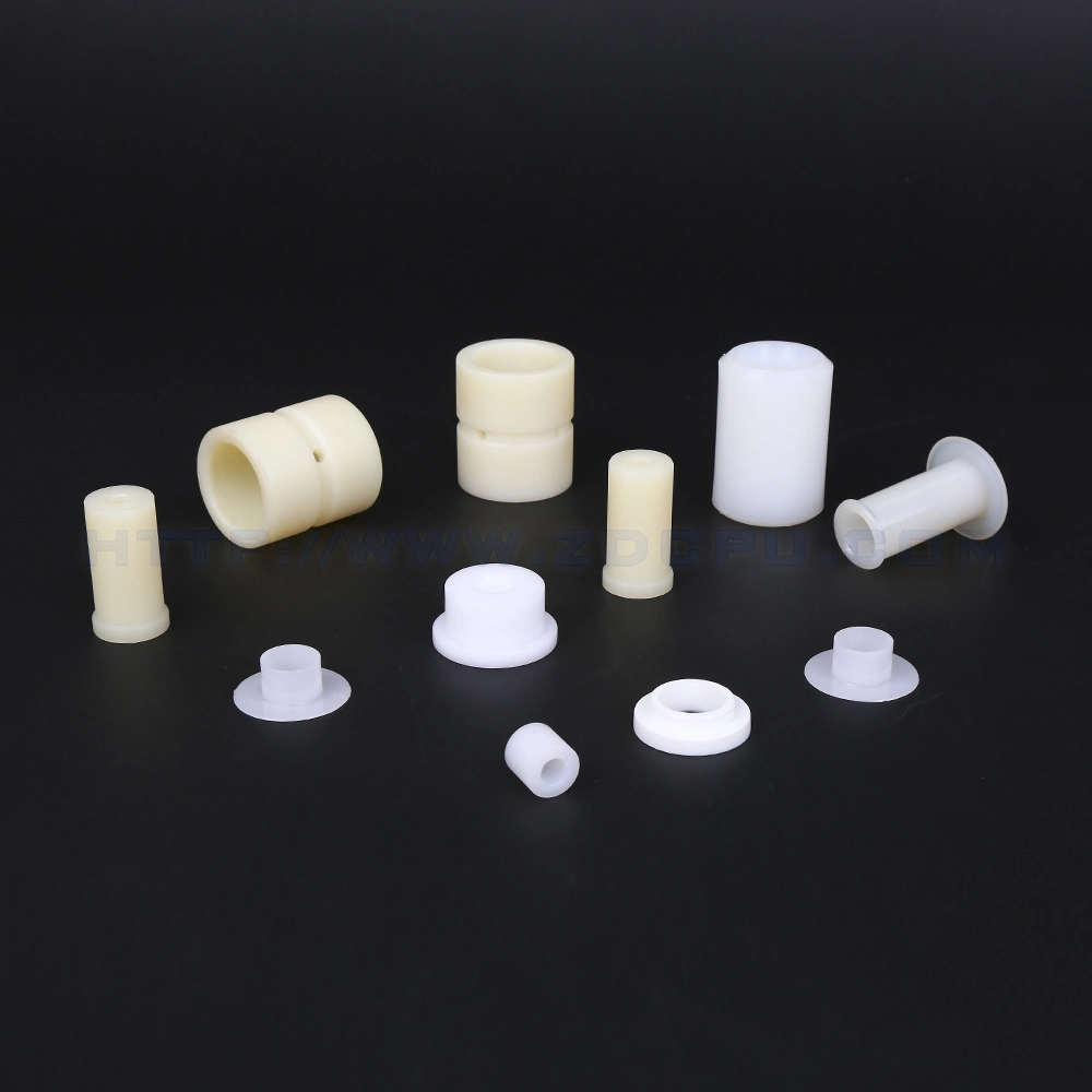 Custom Made Injection Molding Accessories Flanged PTFE Bushing / POM Plastic Bushing